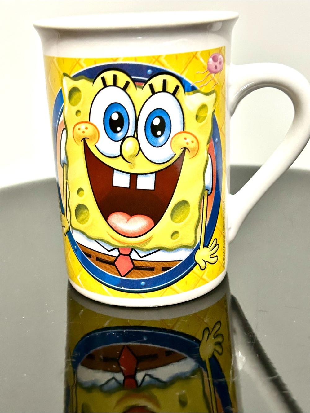 SpongeBob Squarepants Yellow Blue Ceramic Mug with Character Face 2014